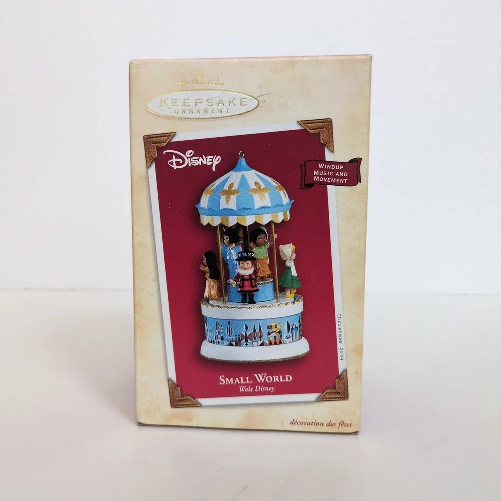 Hallmark Keepsake Ornament Disney Small World Wind Up Musical Carousel 2004